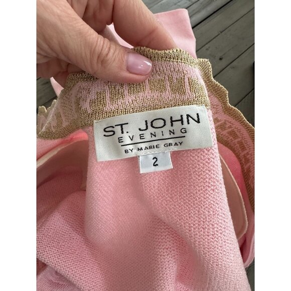 NWT St John Knit Pink Embellished blazer size 2 - Picture 11 of 11